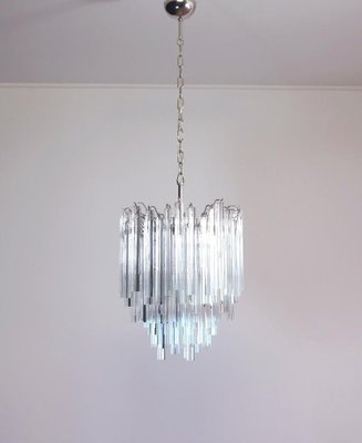 Venini Style Chandeliers in Murano with 92 Trasparent Prism, 1990-OVO-1235336