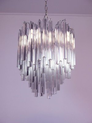 Venini Style Chandeliers in Murano with 92 Trasparent Prism, 1990-OVO-1235336