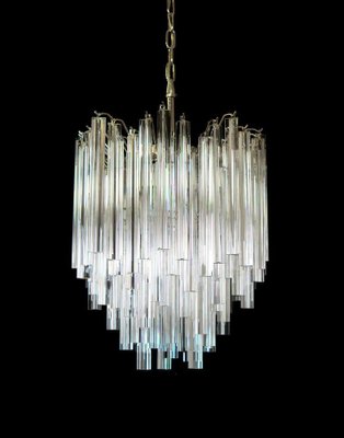 Venini Style Chandeliers in Murano with 92 Trasparent Prism, 1990-OVO-1235336