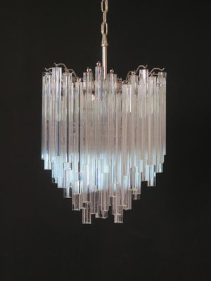 Venini Style Chandeliers in Murano with 92 Trasparent Prism, 1990-OVO-1235336