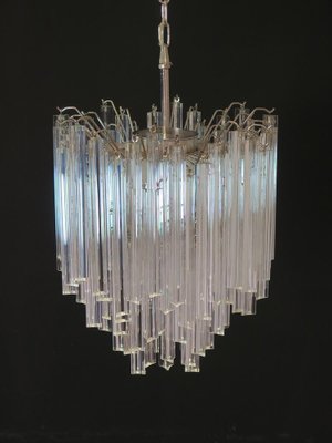 Venini Style Chandeliers in Murano with 92 Trasparent Prism, 1990-OVO-1235336