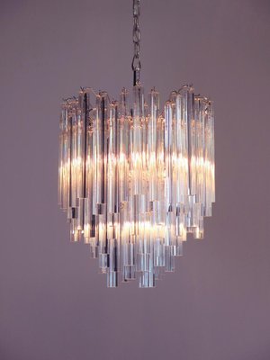 Venini Style Chandeliers in Murano with 92 Trasparent Prism, 1990-OVO-1235336