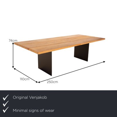 Venjakob Et244 Wooden Dining Table in Brown Black Metal & Oak Veneer-RQW-1748287