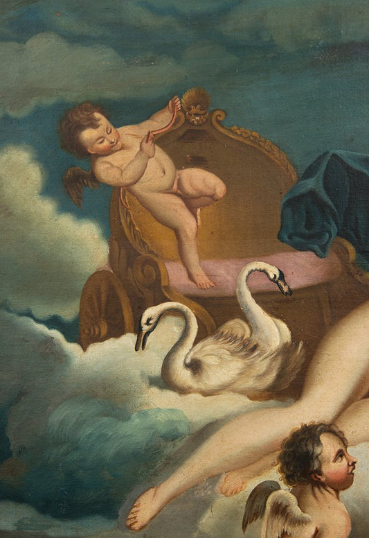 Venus & Adonis, 18th Century, Oil on Canvas, Framed