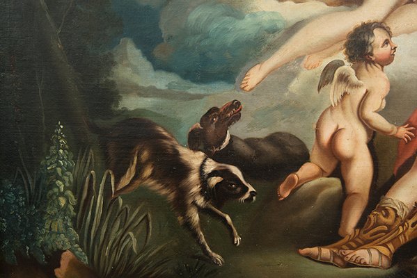 Venus & Adonis, 18th Century, Oil on Canvas, Framed-KKK-1450721