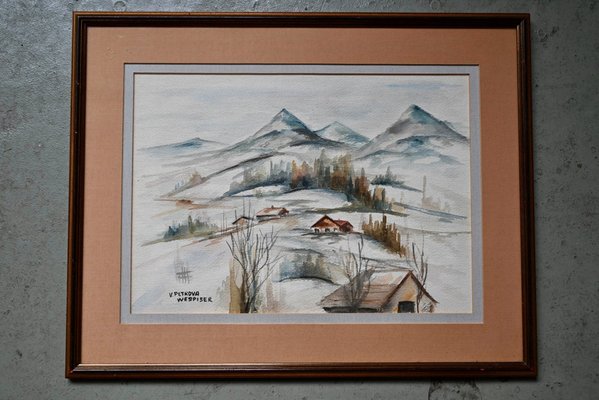 Vera Petrova Wespiser, Scenery, Painting on Paper, Framed-AIU-1716254