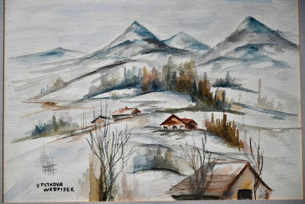 Vera Petrova Wespiser, Scenery, Painting on Paper, Framed-AIU-1716254