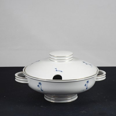 Verbano Laveno Ceramic Tureen with Blue Decorations-RAQ-1815826