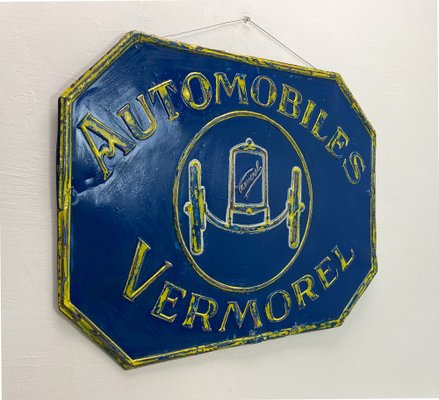 Vermorel Automobiles Sign in Metal, France, 1920s-WZZ-1736022