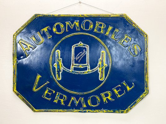 Vermorel Automobiles Sign in Metal, France, 1920s-WZZ-1736022