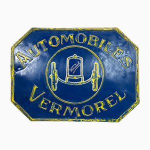 Vermorel Automobiles Sign in Metal, France, 1920s-WZZ-1736022