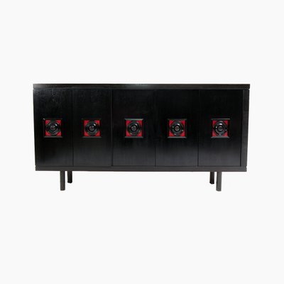 Very Large Brutalist Black Sideboard, Belgium, 1960s-SV-941002