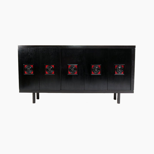 Very Large Brutalist Black Sideboard, Belgium, 1960s