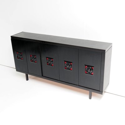 Very Large Brutalist Black Sideboard, Belgium, 1960s-SV-941002