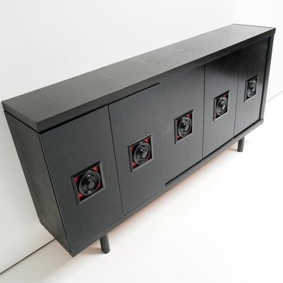 Very Large Brutalist Black Sideboard, Belgium, 1960s-SV-941002