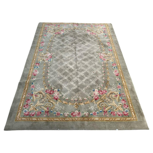 Very Large French Hand Knotted Aubusson Rug, 1940s