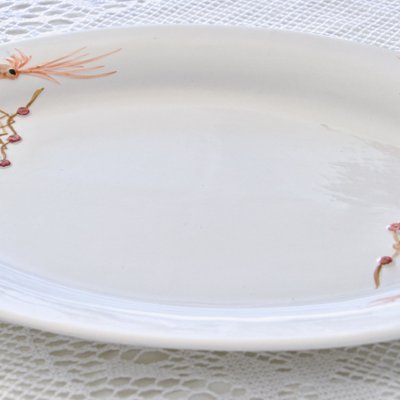 Very Large Shellfish and Lobster Dish in Portuguese Majolica, 1980s-SHG-2041926