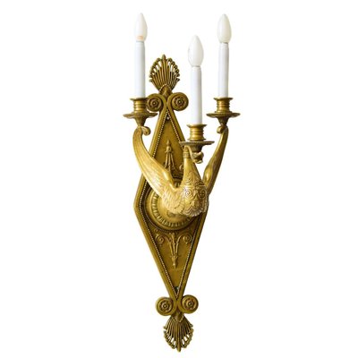 Very Large Wall Lamp with Swan Figure-SPD-1131450