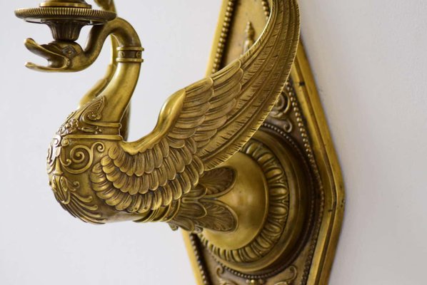 Very Large Wall Lamp with Swan Figure-SPD-1131450