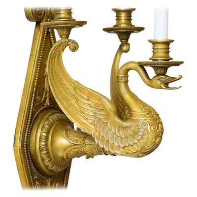 Very Large Wall Lamp with Swan Figure-SPD-1131450