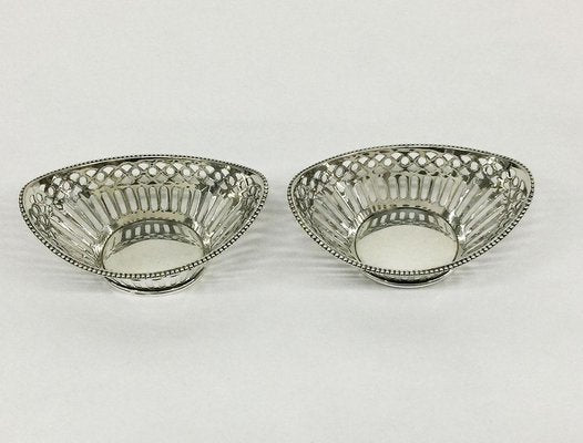 Very Small Dutch Silver Bonbon Baskets, Set of 2-UCH-1224936