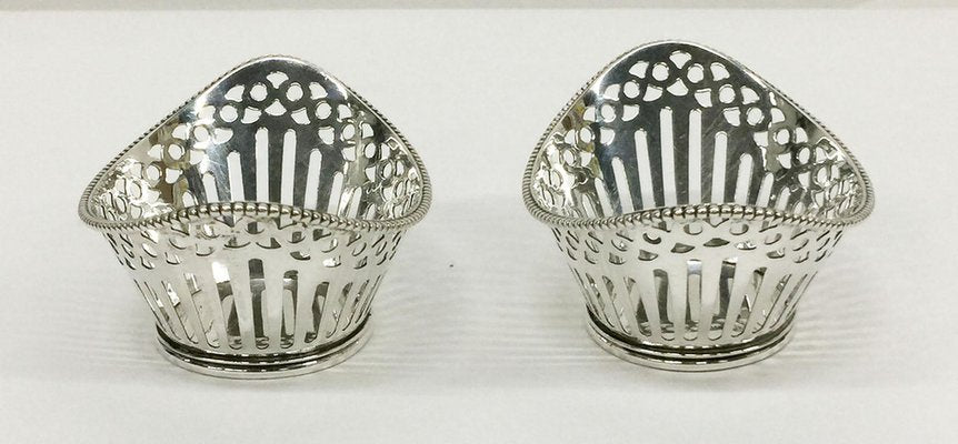 Very Small Dutch Silver Bonbon Baskets, Set of 2-UCH-1224936