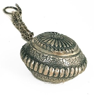 Vessels with Indonesian Lids in Repoussé Silver, Set of 5-ZCI-752006