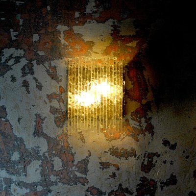 Vesta Wall Lamp in Crude Scratched Crystal with Support in Satin Stainless Steel by Albano Poli for Poliarte-JQO-914725