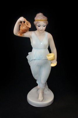 Vestal Ceramic Figure With Jug and Goblet by Giovanni Ronzan for Ronzan, 1940s-IJR-773505