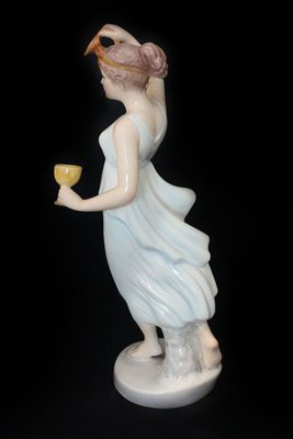 Vestal Ceramic Figure With Jug and Goblet by Giovanni Ronzan for Ronzan, 1940s-IJR-773505