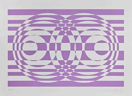 Victor Debach, Abstract Composition in Purple, 1970s, Screen Print-ZCI-1781818