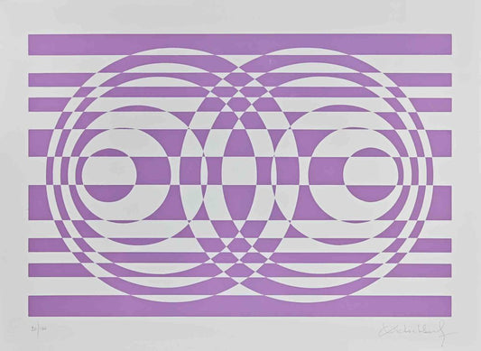 Victor Debach, Abstract Composition in Purple, 1970s, Screen Print