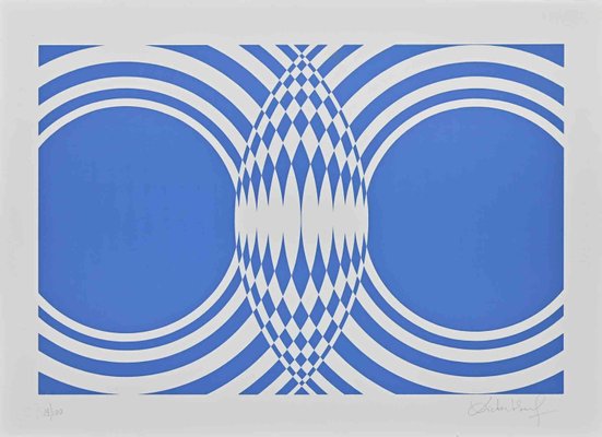 Victor Debach, Blue Composition, Screen Print, 1970s-ZCI-2025108