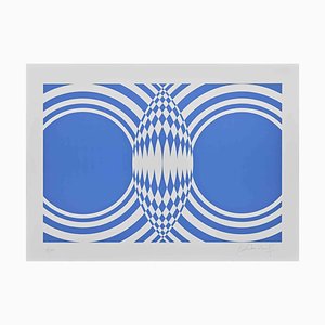 Victor Debach, Blue Composition, Screen Print, 1970s-ZCI-2025108