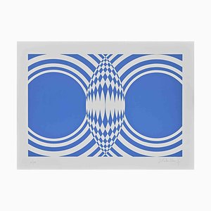 Victor Debach, Blue Composition, Screen Print, 1970s-ZCI-2025109