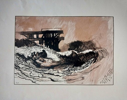 Victor Hugo, La Vague, 1925, Engraving-NRC-1397497