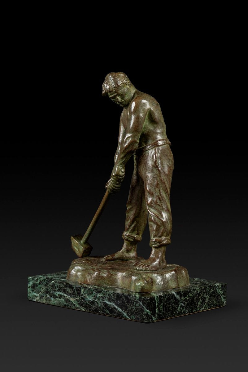 Victor Joseph Ghislain Demanet, Le Marteleur, 20th Century, Bronze