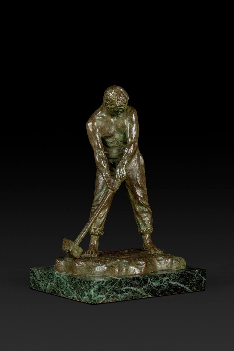 Victor Joseph Ghislain Demanet, Le Marteleur, 20th Century, Bronze