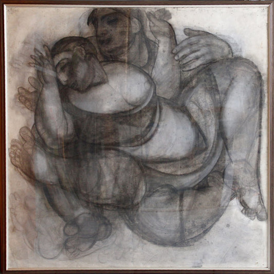 Victor Karnauh, Couple, 1990s, Charcoal on Paper