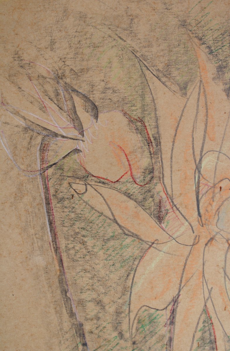 Victor Karnauh, Flower, 1990s, Pastel on Paper