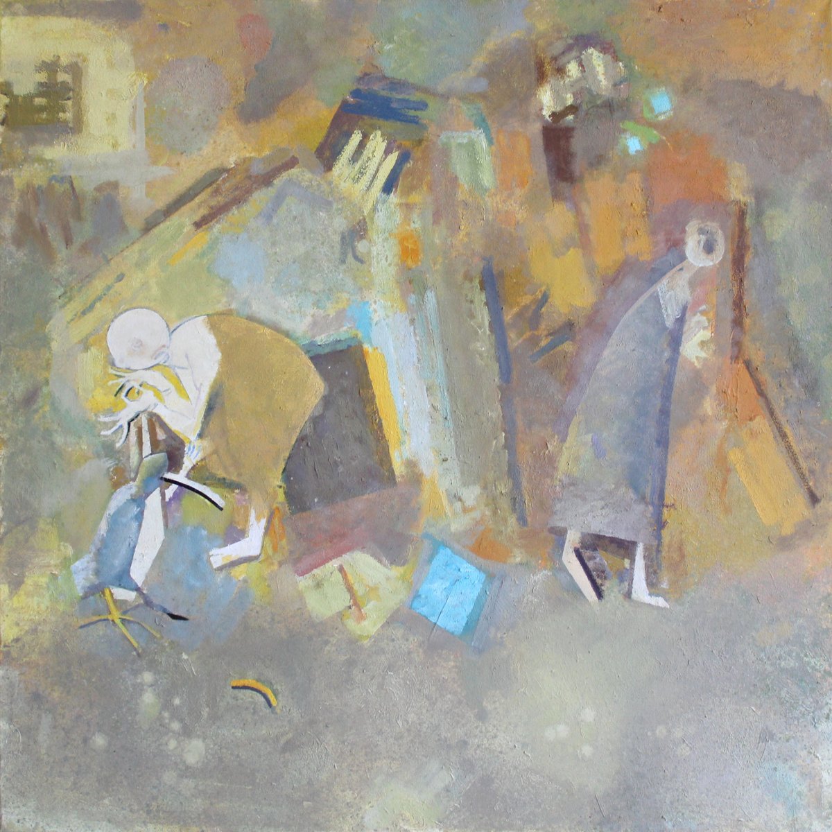 Victor Karnauh, Meeting, Oil on Canvas, 1990s