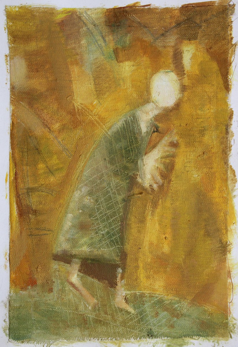 Victor Karnauh, Wandering Soul, Oil on Canvas and Cardboard, 1990s