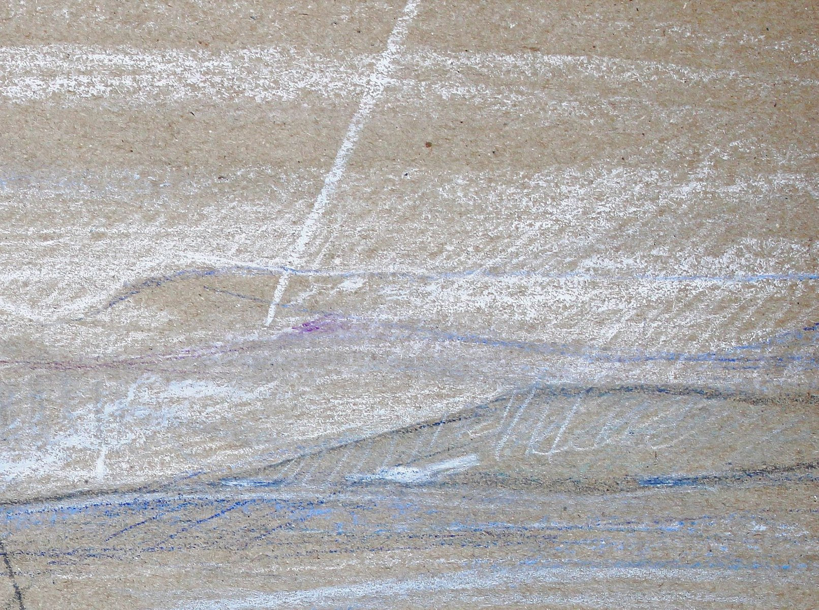 Victor Karnauh, White Sailboat, 1990s, Pastel on Paper