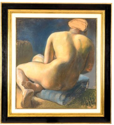 Victor Lorein, Nude, 1920s, Chalk on Cardboard, Framed-OGW-1680811