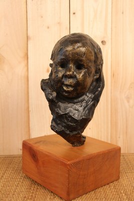 Victor Prouvé, Head of Child Bronze, Old Jean Prouvé Collection-KMQ-863081