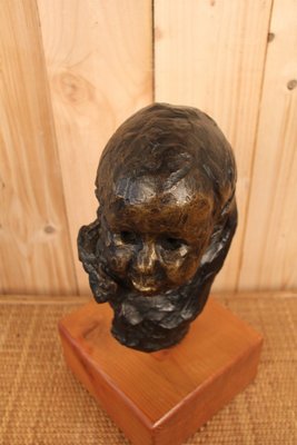 Victor Prouvé, Head of Child Bronze, Old Jean Prouvé Collection-KMQ-863081