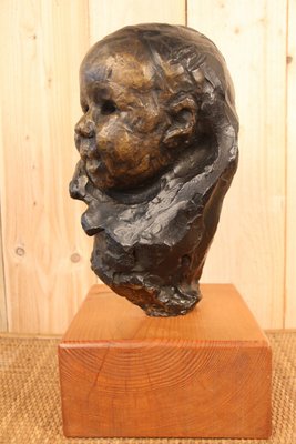 Victor Prouvé, Head of Child Bronze, Old Jean Prouvé Collection-KMQ-863081