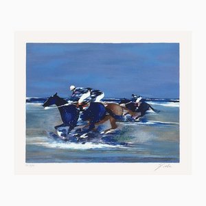 Victor Spahn, Entraînement des jockeys à Deauville II, 2000, Screen Print-FMZ-1139635