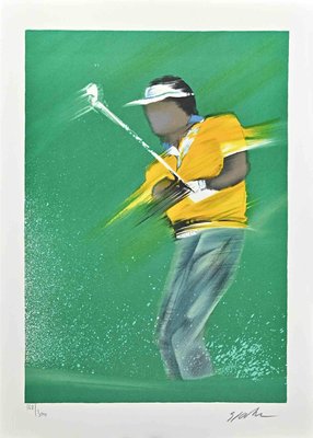 Victor Spahn, Golf Player, Lithograph, Mid-20th Century-ZCI-1437043