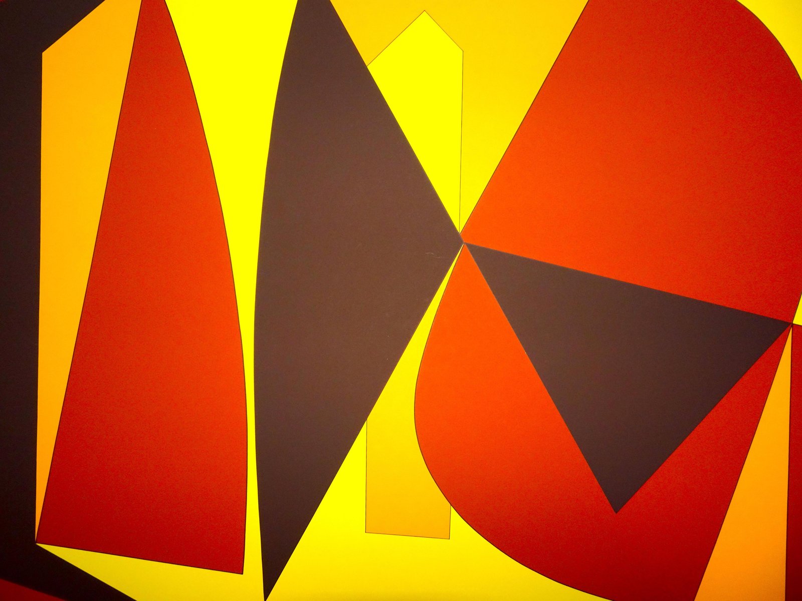 Victor Vasarely, Brown and Yellow Serigraph, 1989